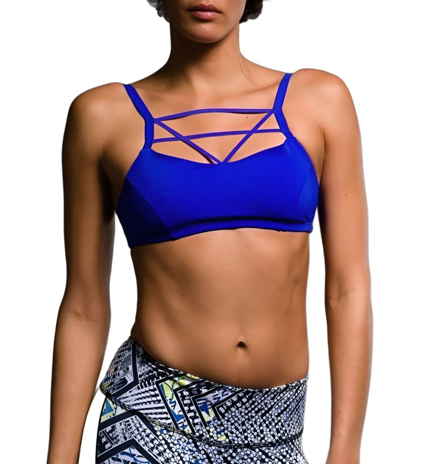 Onzie Cage Front Bra 368 - Royal - front view