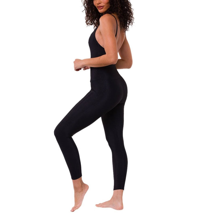 Onzie Flow Long Leotard Ribbed 124 - Black - side view
