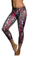 Onzie Hot Yoga Capri 202 - Red Camo - Front View