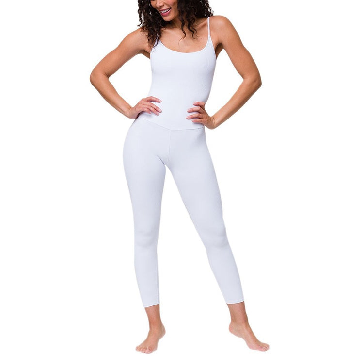 Onzie Flow Long Leotard Ribbed 124 - Black - white view