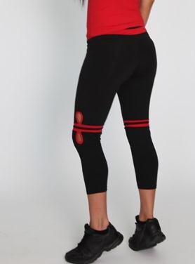 Equilibrium Activewear Chevron Legging L716 - Black/Red - rear view