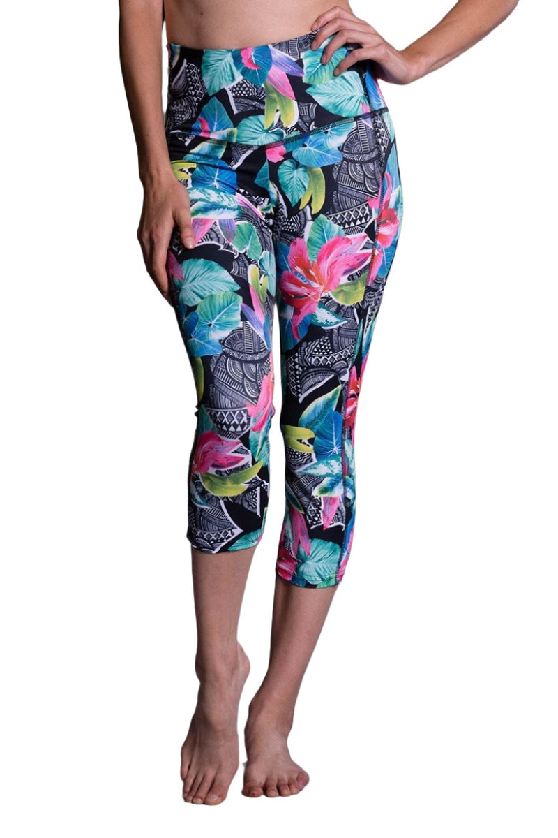 Onzie Hot Yoga High Rise Capri 259 - Aloha - front view