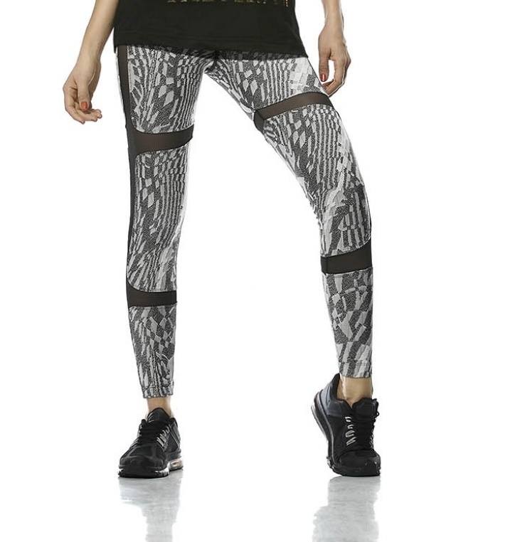 Babalu Style Stone Textured Legging with Mesh Inset 35863 - front view