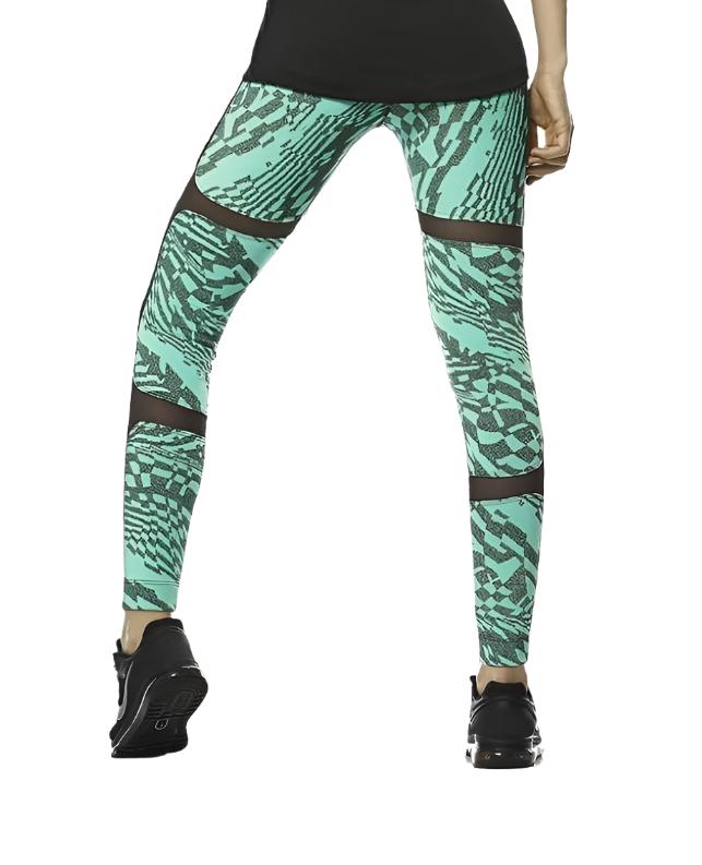 Babalu Style Textured Legging with Mesh Inset 35863 Jade - rear view