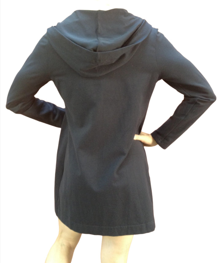 One Step Ahead Long Hooded Jacket 2629 - Charcoal  - rear view