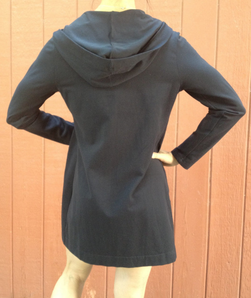 One Step Ahead Long Hooded Jacket 2629 - Charcoal  - rear view