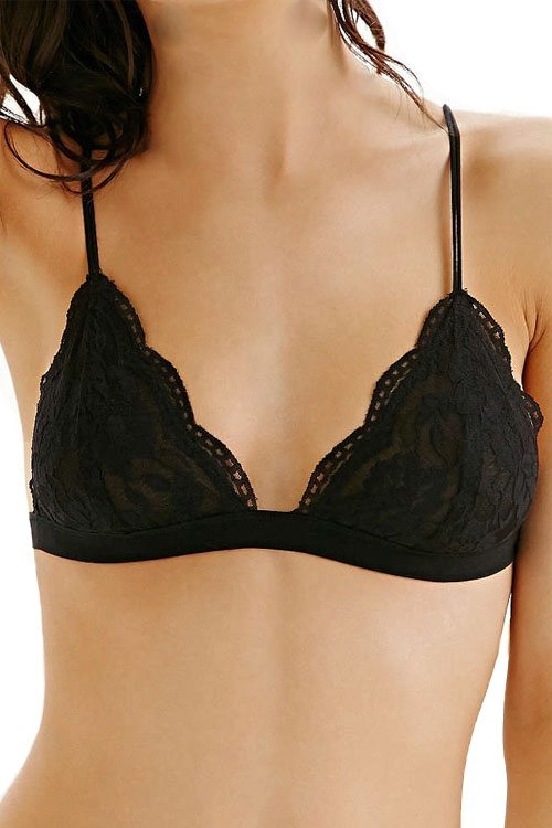 Sheer Triangle Bralette GL3011 - black - front view