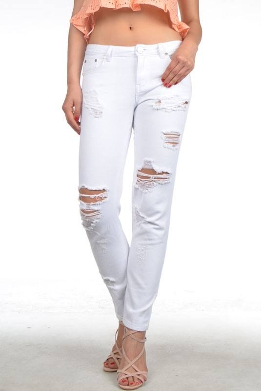 Signature 8 Relaxed Fit White Jeans IP629W - front view