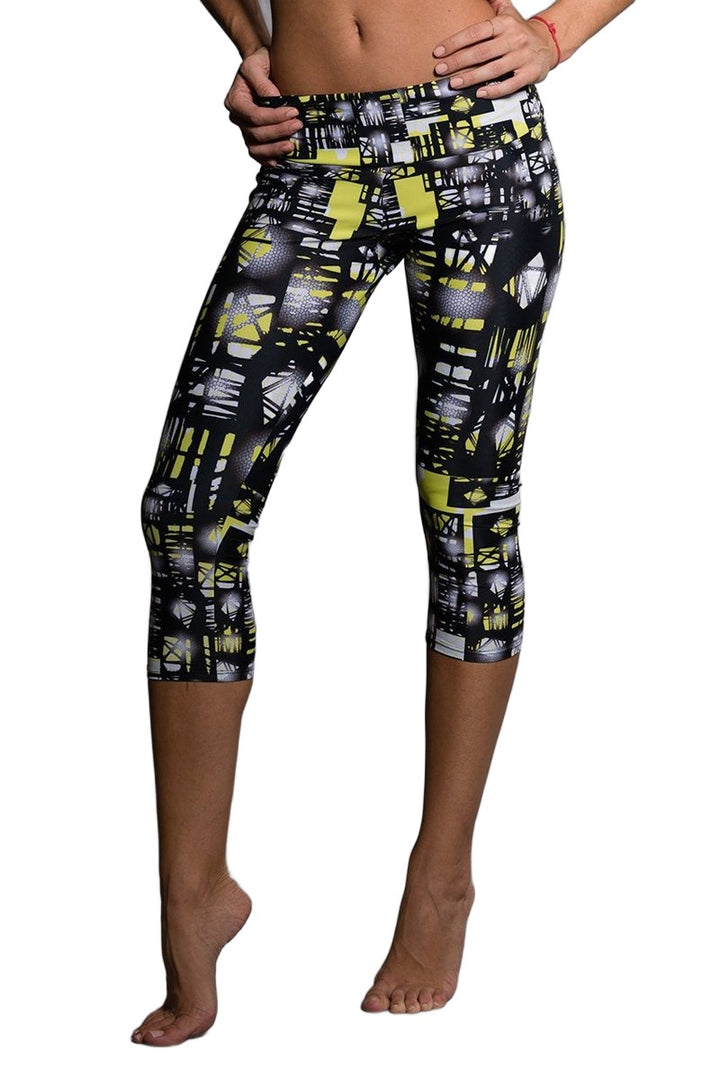 FINAL SALE Onzie Hot Yoga Capri 202 - Queen Bee - front view