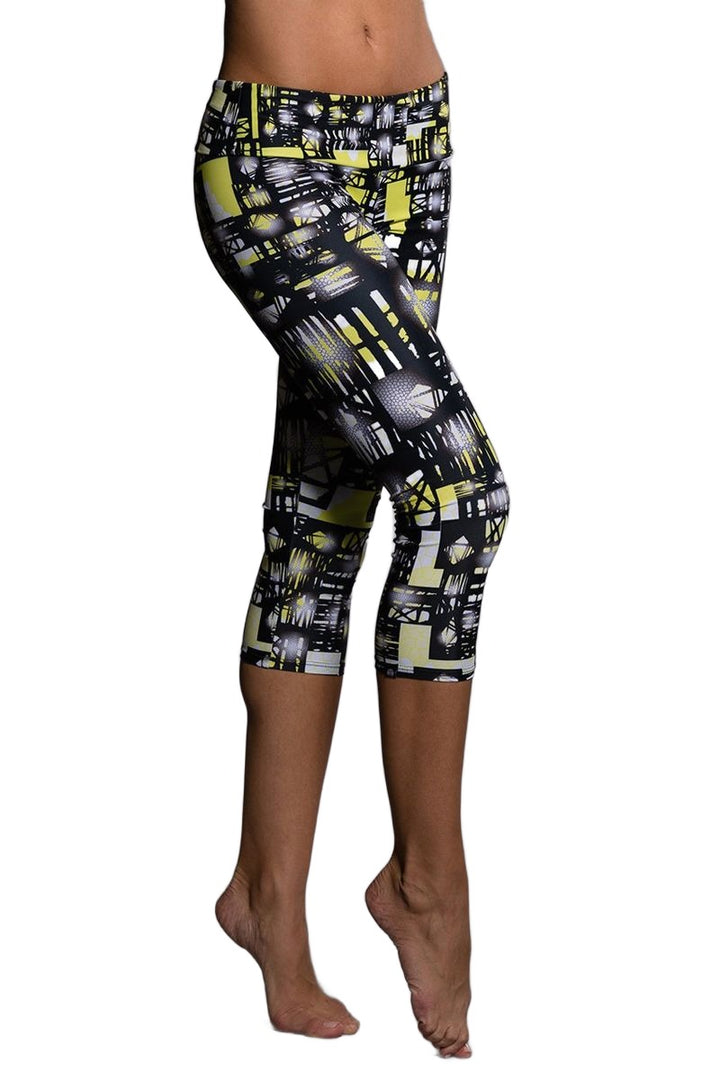 FINAL SALE Onzie Hot Yoga Capri 202 - Queen bee - side view