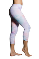 FINAL SALE Onzie Hot Yoga Capri 202 - Candy Cloud - side view
