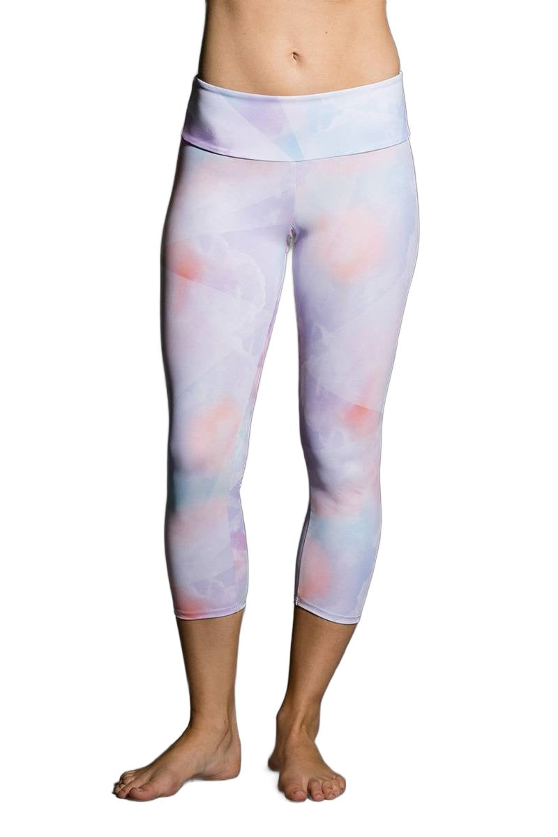 FINAL SALE Onzie Hot Yoga Capri 202 - Candy Cloud - front view