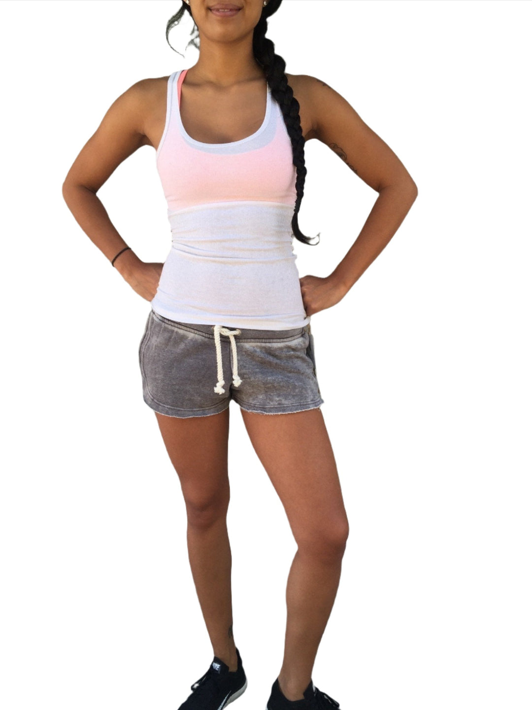 Ocean Drive Beach Bum Burn Out Shorts OD1481 Steel Grey - front alt view 1