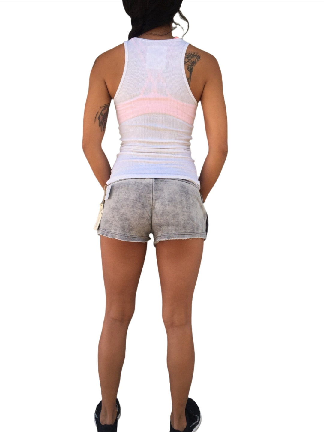 Ocean Drive Beach Bum Burn Out Shorts OD1481 Steel Grey - rear alt view