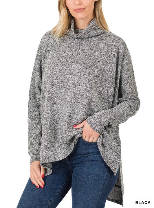 Zenana Hi-Low Cowl Oversized Neck Sweater For Women’s - HT-2081C5