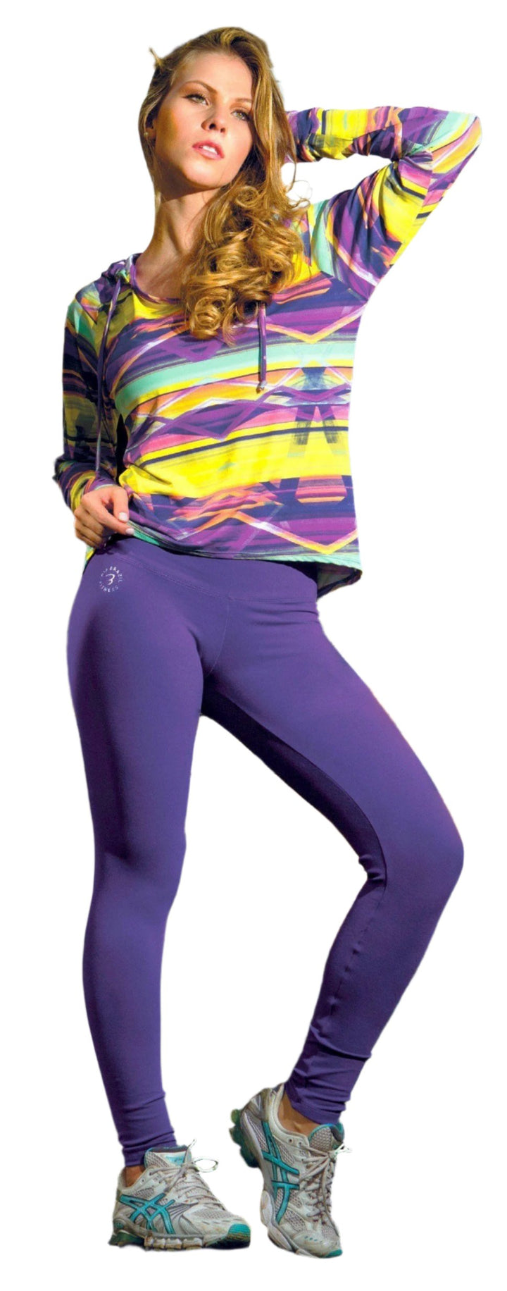 Bia Brazil Activewear Studded Pocket Legging - Grape - Front Full View