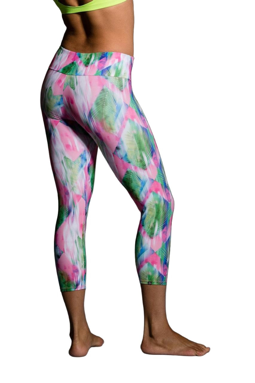 Onzie Hot Yoga Capri 202 Diamond Palm - rear view