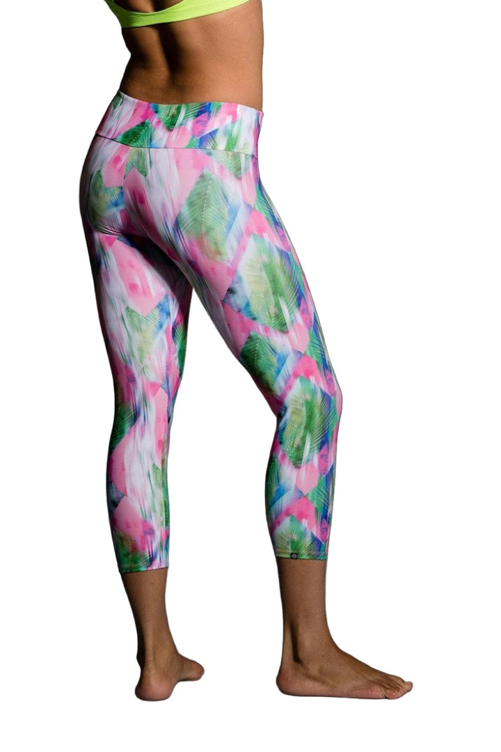 Onzie Hot Yoga Capri 202 Diamond Palm - rear view