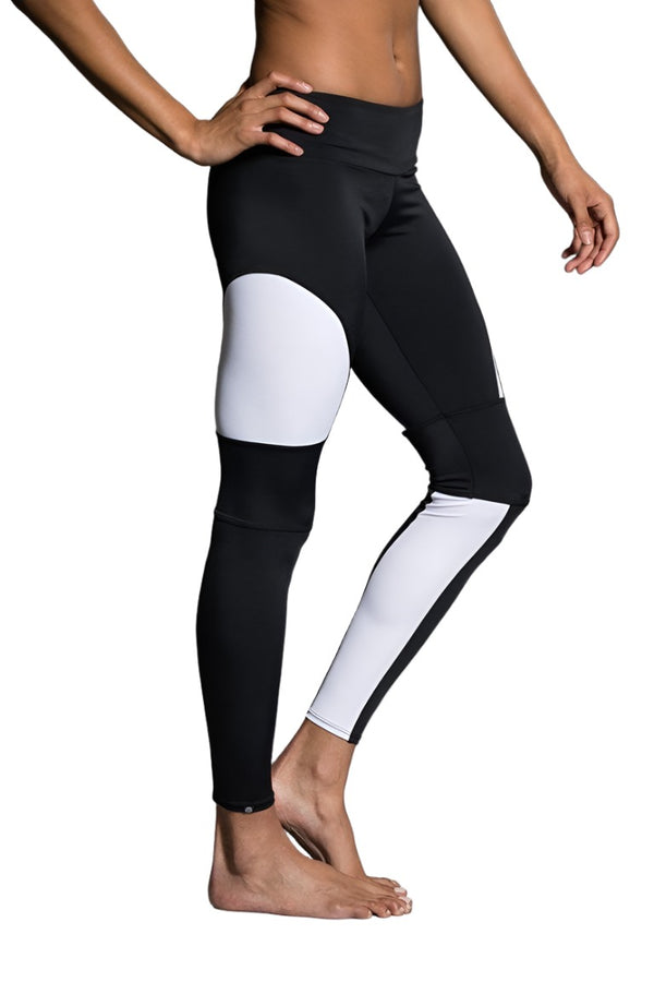 Onzie Hot Yoga Moto Pants Legging 279 - Black/White - Side View