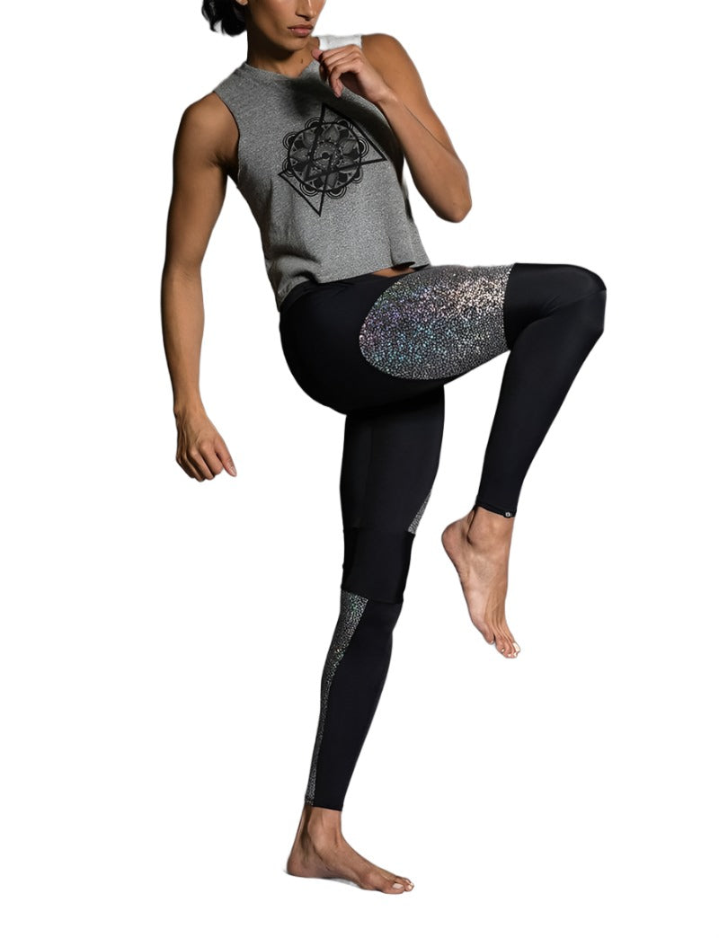 Onzie Hot Yoga Muscle Tank 3019 Mandala Grey - side view