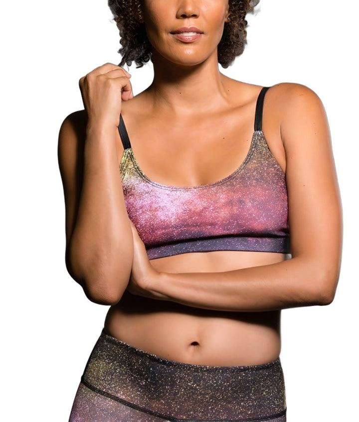 Onzie Graphic Elastic Back Bra 382 Night Falls - Front View