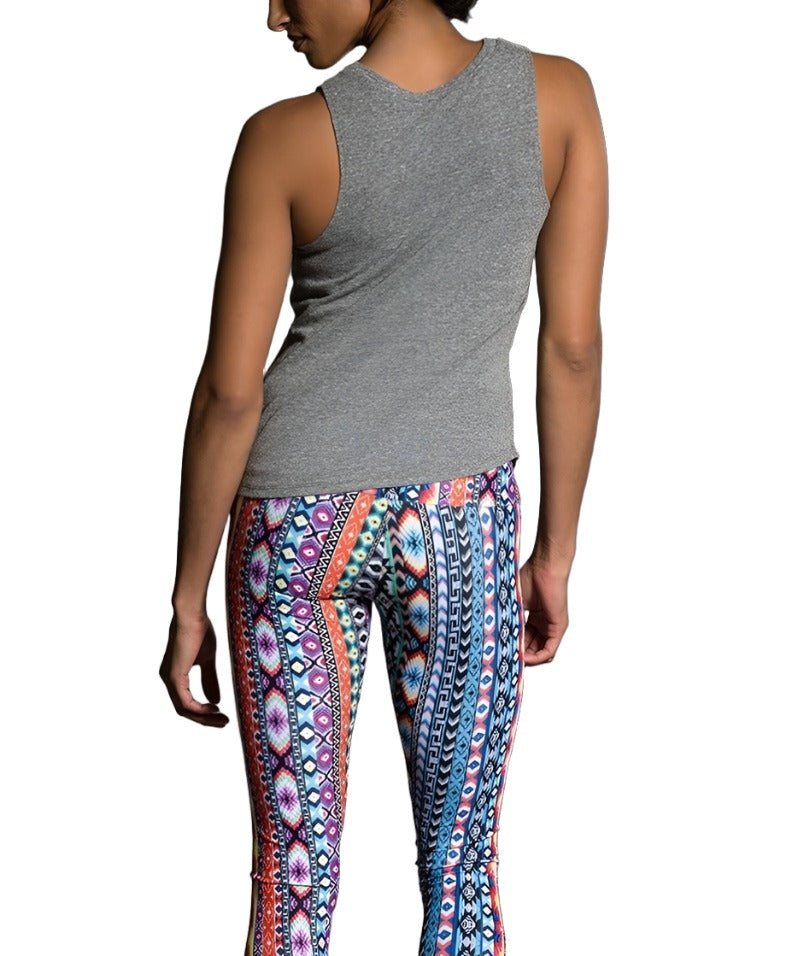 Onzie Hot Yoga Nama Tank 370 Free Spirit Grey - rear view