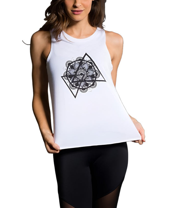Onzie Nama Tank 370 Mandala White - front view