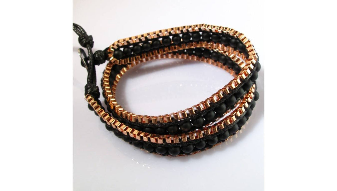 OMG Bling Hand Made Wrap Bracelet - Black