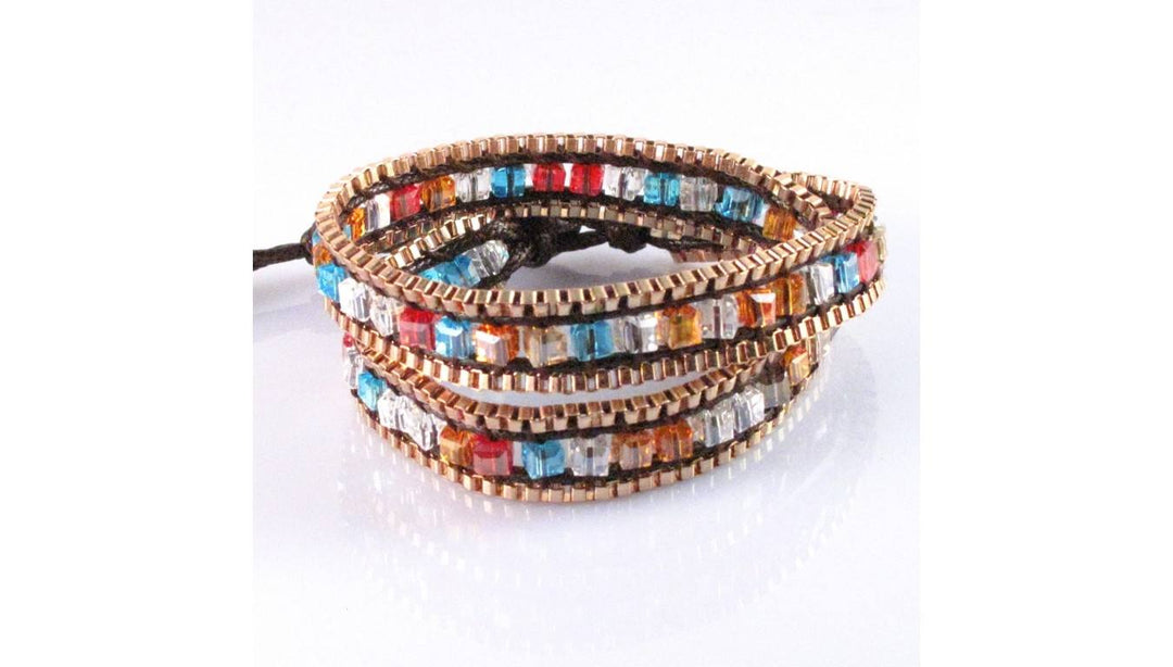 OMG Bling Hand Made Wrap Bracelet - Rose Gold