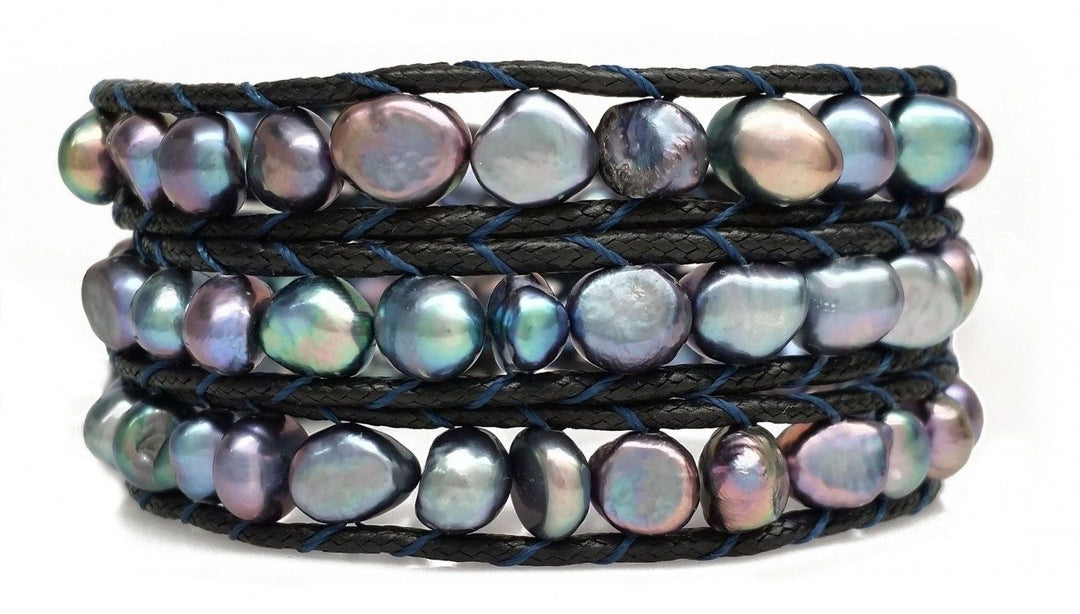 OMG Bling Hand Made Wrap Bracelet - Dark Grey