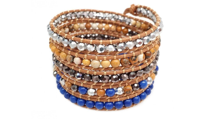 Seed Bead Double Strand Tassel Necklace - Royal