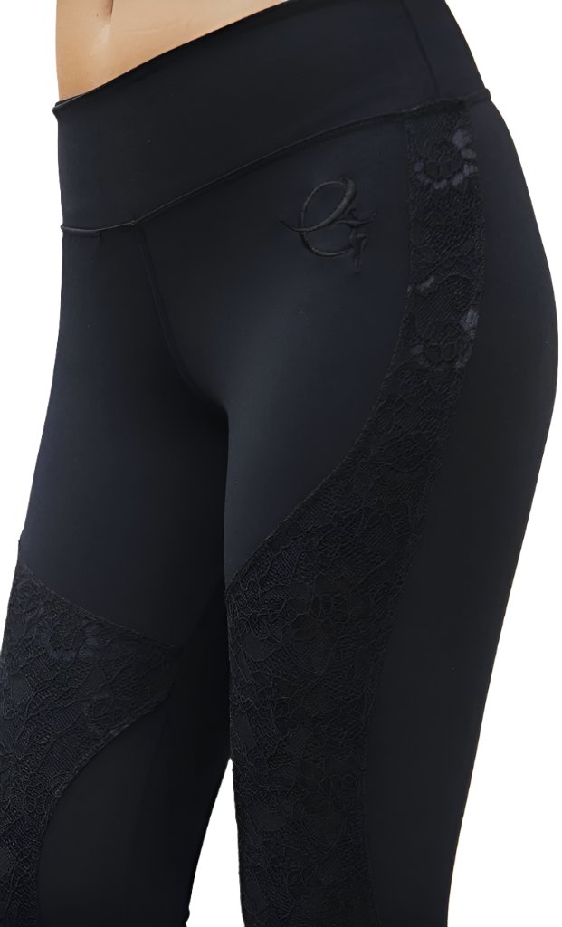 Equilibrium Lace Sara Black Legging L732  - close view