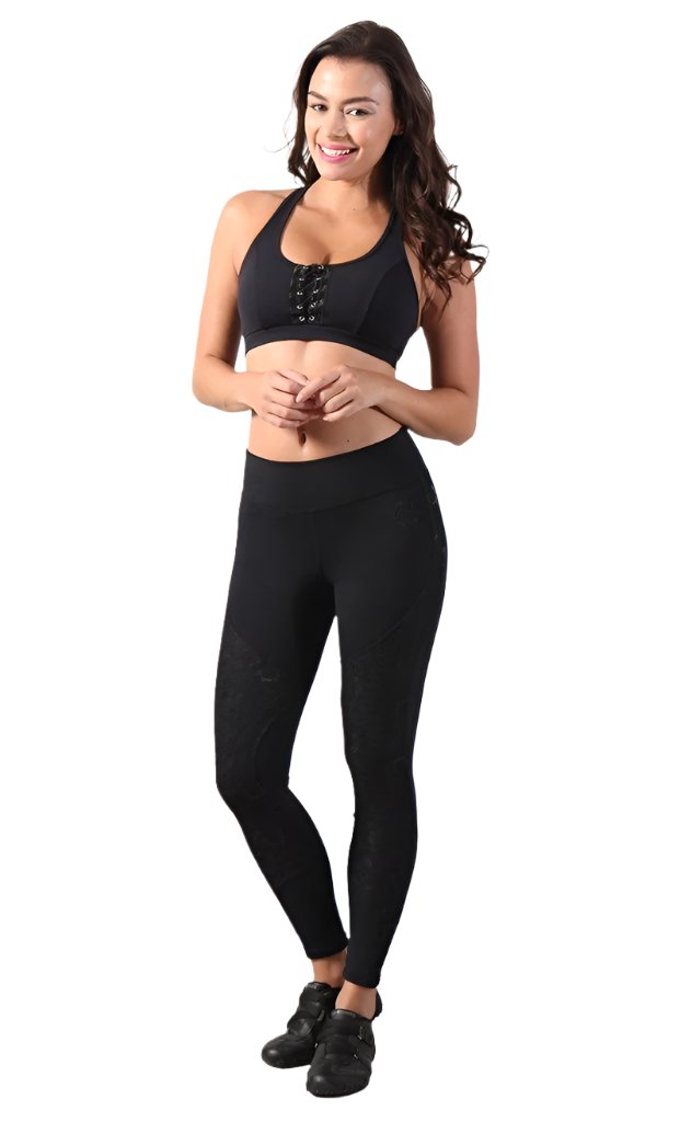Equilibrium Lace Sara Black Legging L732  - front alt view 1