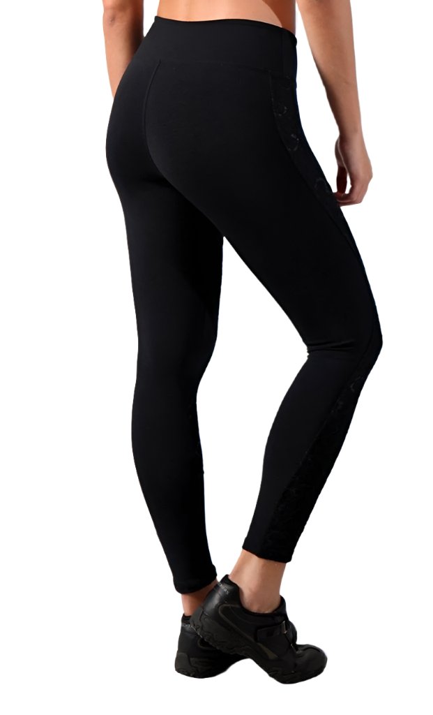 Equilibrium Lace Sara Black Legging L732  - rear view