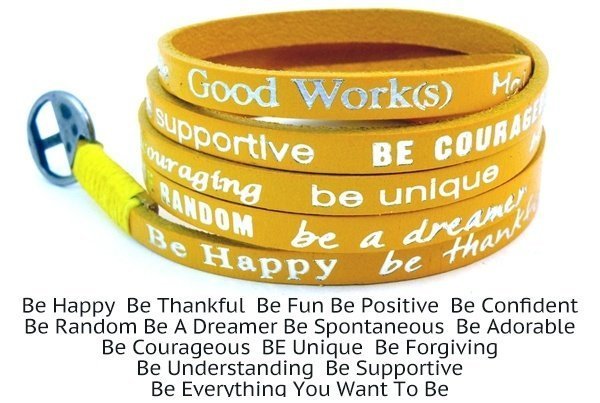 Good Works Inspirational Wrap Bracelet - Mustard