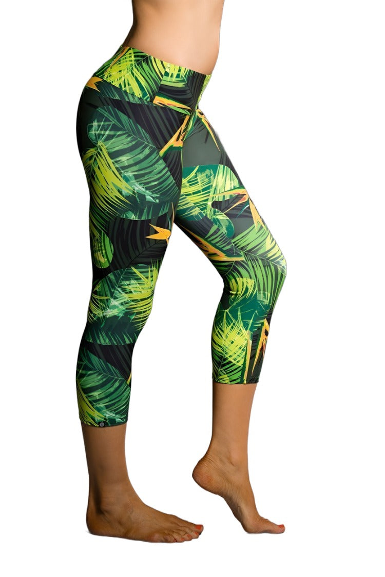 FINAL SALE Onzie Hot Yoga Capri 202 - Paradise - side view