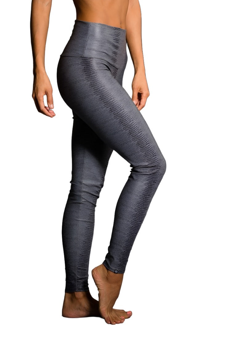 Onzie Hot Yoga High Rise Legging 228 Charcoal Snake