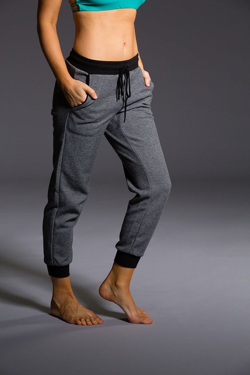 Onzie Yoga Sweat Pant 2004 - Charcoal - front view