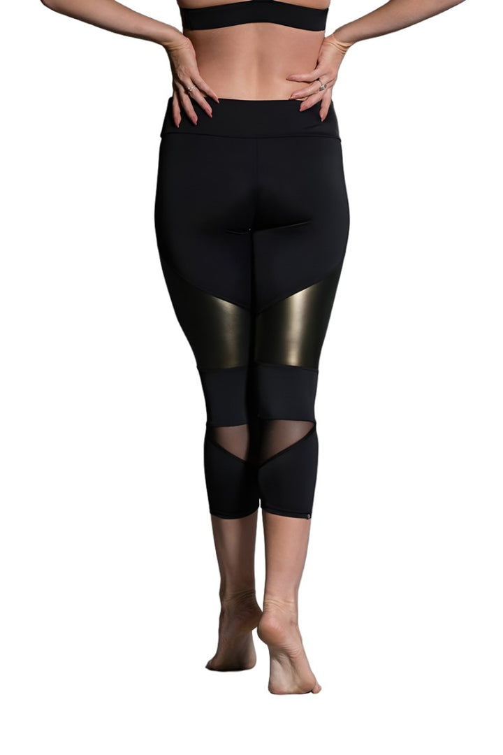 Onzie Hot Yoga Cut Out Capri 270 - Khaki - rear view