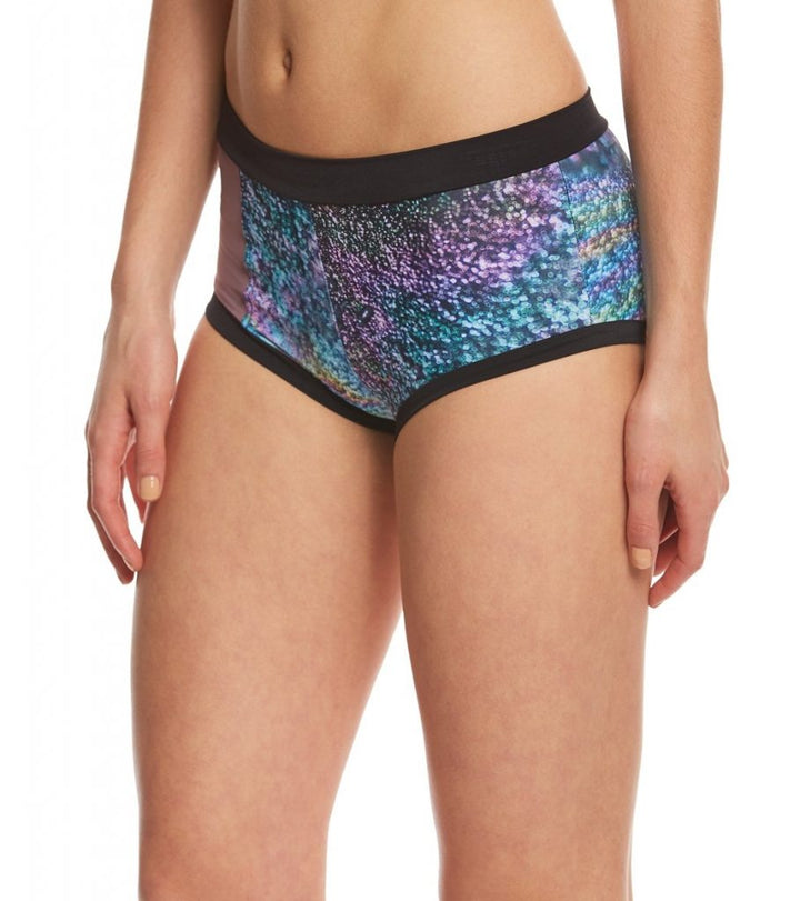 Onzie Hot Yoga Wear Short Block Short 299 - Urban Rain - side view