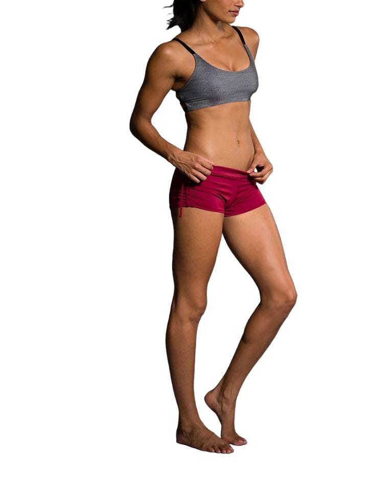 Onzie Hot Yoga Elastic Cage Bra Top 316 - Charcoal Snake - side view