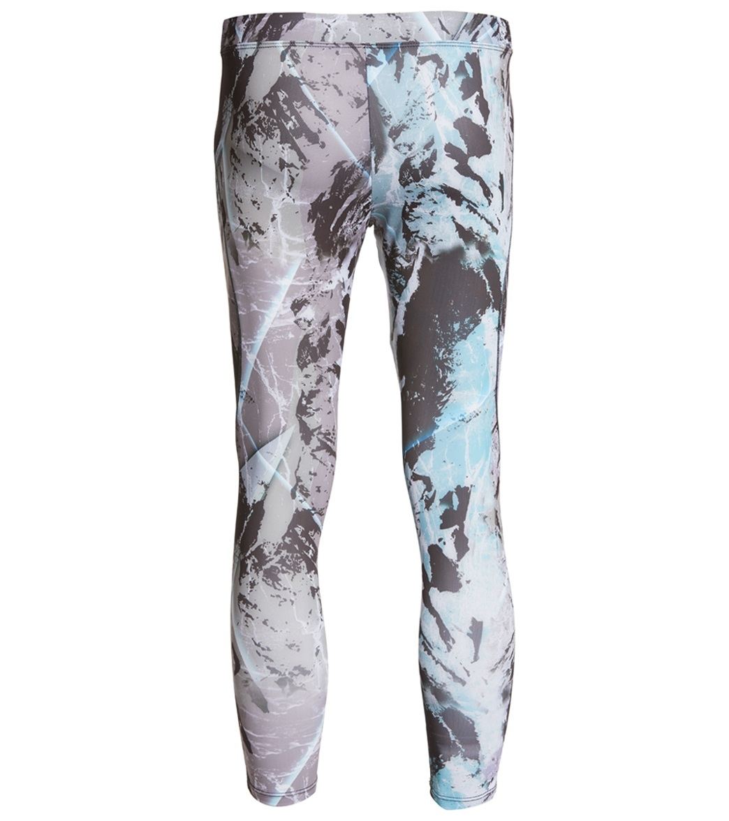 Onzie Hot Yoga Mens Legging/Capri 505 Assorted - Glacier - rear view