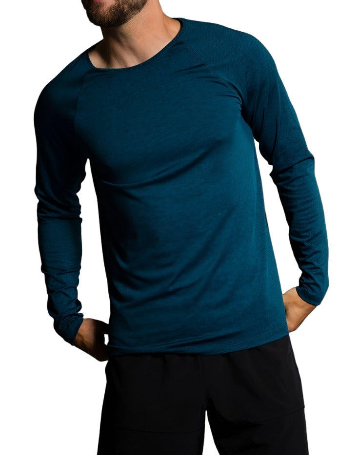 Onzie Hot Yoga Mens Raglan Long Sleeve 702 - fiji - front view