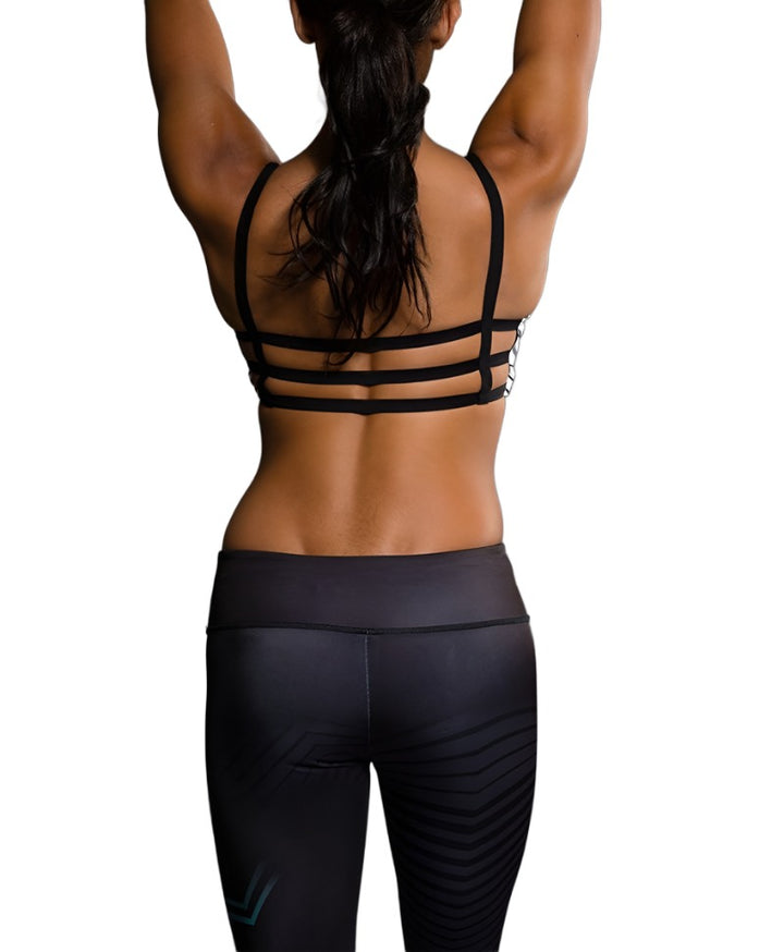 Onzie Graphic Elastic Back Bra 382 New Moon - Back View