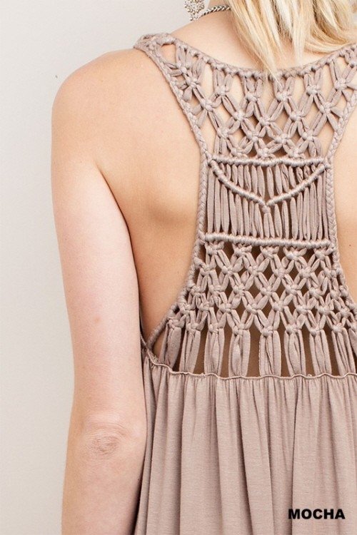 Maxi Dress With Back Detailing 507-AT800257 Mocha - close view