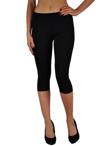 T-Party Elastic Waist Capri CJ7311 - black -  front view