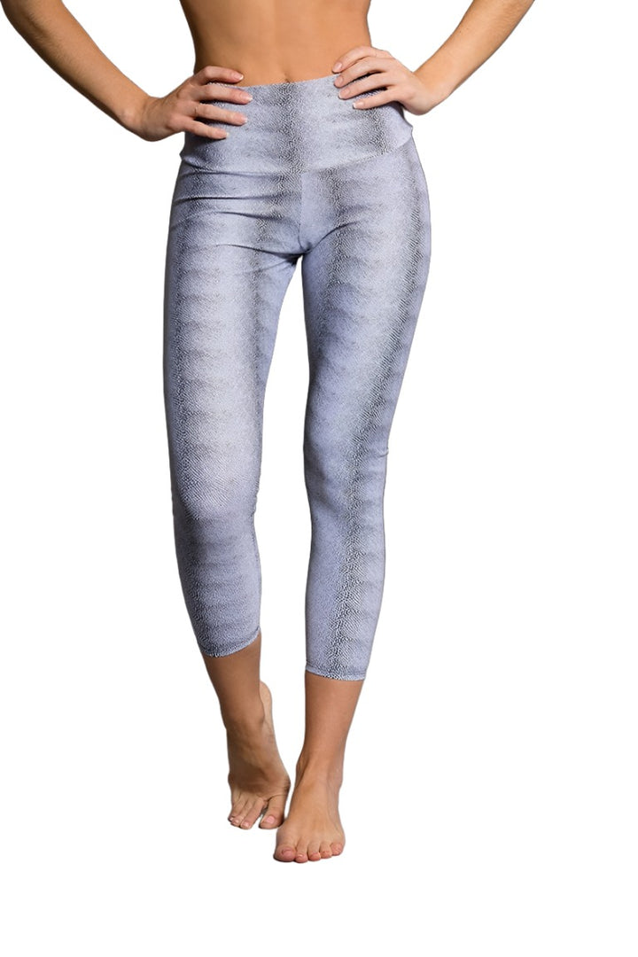 Onzie Hot Yoga Capri 202 - White Venom - Front View