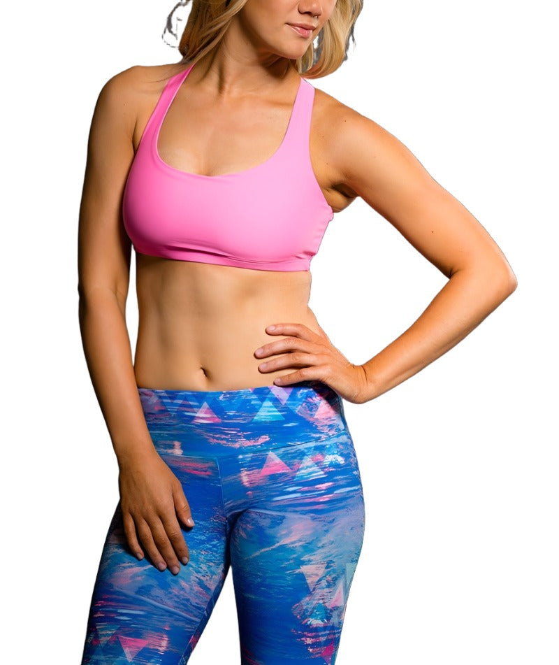 Onzie Hot Yoga Chic Bra 354 - Tropical Pink - Front View