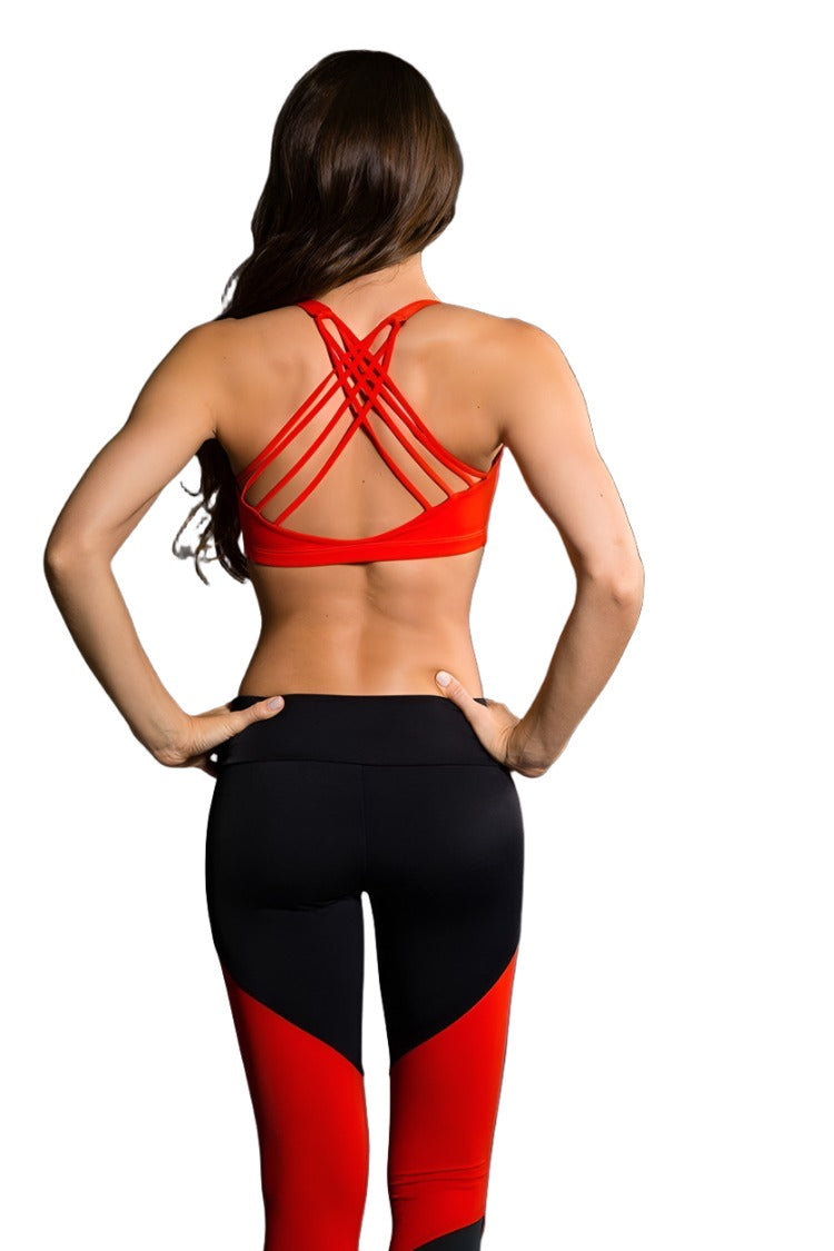 Onzie Hot Yoga Chic Bra 354 - Hot Coral - Back View