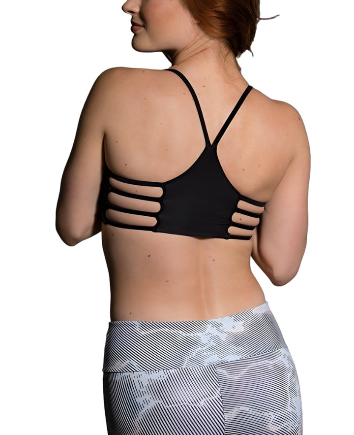 Onzie Hot Yoga Vinyasa Bra Top 399 - Black - rear alt view 2